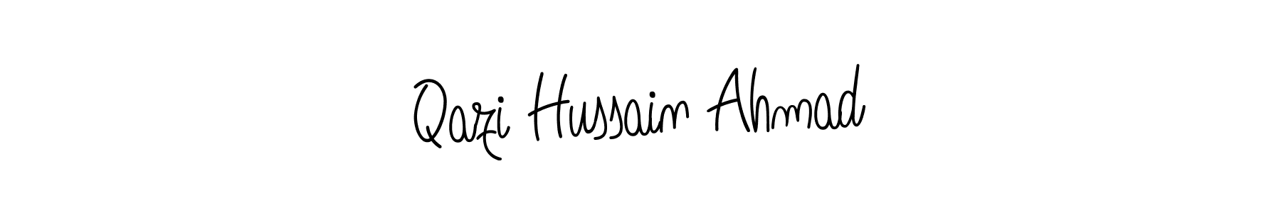 You should practise on your own different ways (Angelique-Rose-font-FFP) to write your name (Qazi Hussain Ahmad) in signature. don't let someone else do it for you. Qazi Hussain Ahmad signature style 5 images and pictures png