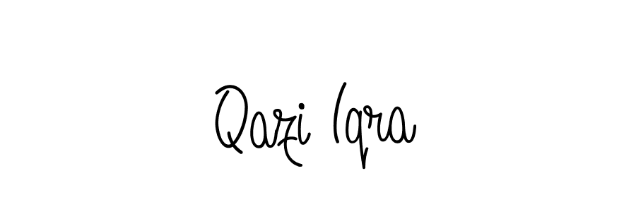 Use a signature maker to create a handwritten signature online. With this signature software, you can design (Angelique-Rose-font-FFP) your own signature for name Qazi Iqra. Qazi Iqra signature style 5 images and pictures png