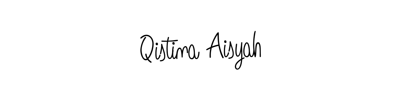 Create a beautiful signature design for name Qistina Aisyah. With this signature (Angelique-Rose-font-FFP) fonts, you can make a handwritten signature for free. Qistina Aisyah signature style 5 images and pictures png