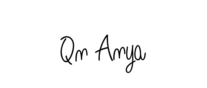 Use a signature maker to create a handwritten signature online. With this signature software, you can design (Angelique-Rose-font-FFP) your own signature for name Qn Anya. Qn Anya signature style 5 images and pictures png