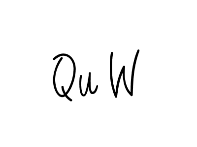 Also we have Qu W name is the best signature style. Create professional handwritten signature collection using Angelique-Rose-font-FFP autograph style. Qu W signature style 5 images and pictures png