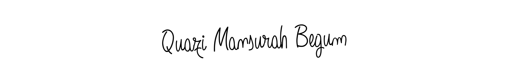 How to make Quazi Mansurah Begum name signature. Use Angelique-Rose-font-FFP style for creating short signs online. This is the latest handwritten sign. Quazi Mansurah Begum signature style 5 images and pictures png