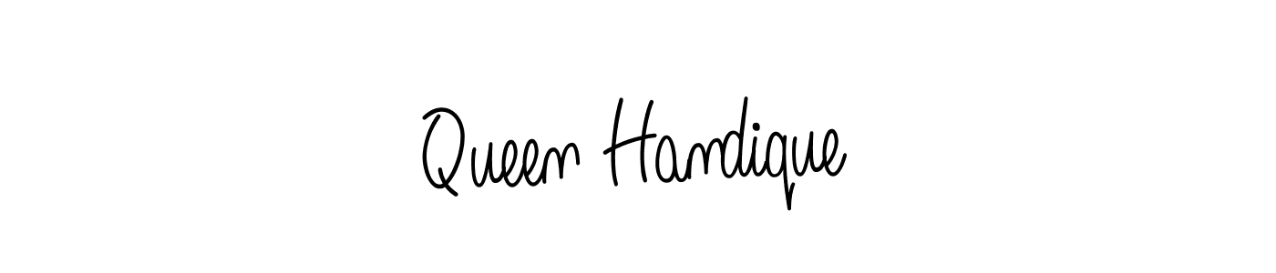 How to make Queen Handique name signature. Use Angelique-Rose-font-FFP style for creating short signs online. This is the latest handwritten sign. Queen Handique signature style 5 images and pictures png