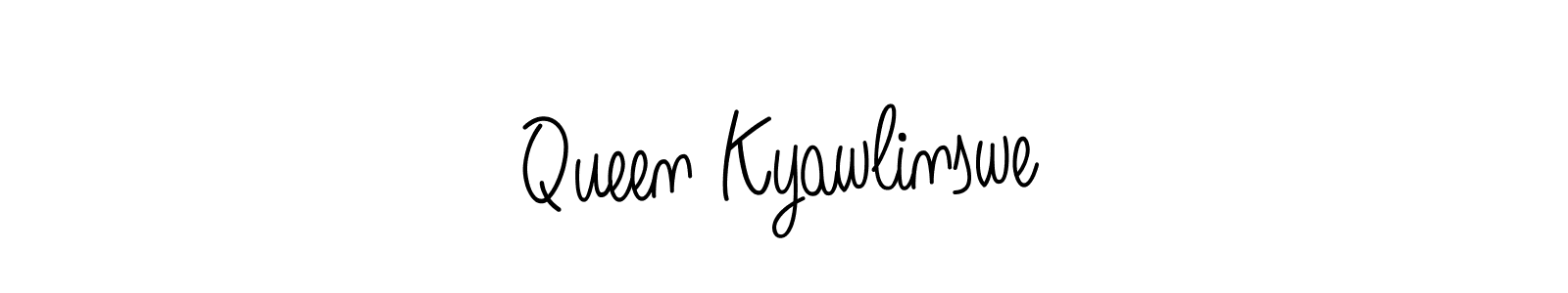 You should practise on your own different ways (Angelique-Rose-font-FFP) to write your name (Queen Kyawlinswe) in signature. don't let someone else do it for you. Queen Kyawlinswe signature style 5 images and pictures png