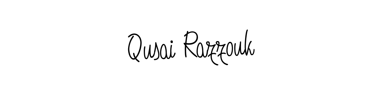 Make a beautiful signature design for name Qusai Razzouk. With this signature (Angelique-Rose-font-FFP) style, you can create a handwritten signature for free. Qusai Razzouk signature style 5 images and pictures png
