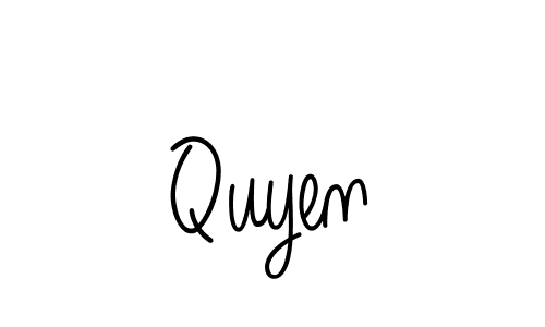 You should practise on your own different ways (Angelique-Rose-font-FFP) to write your name (Quyen) in signature. don't let someone else do it for you. Quyen signature style 5 images and pictures png