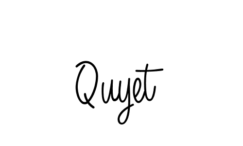 Use a signature maker to create a handwritten signature online. With this signature software, you can design (Angelique-Rose-font-FFP) your own signature for name Quyet. Quyet signature style 5 images and pictures png