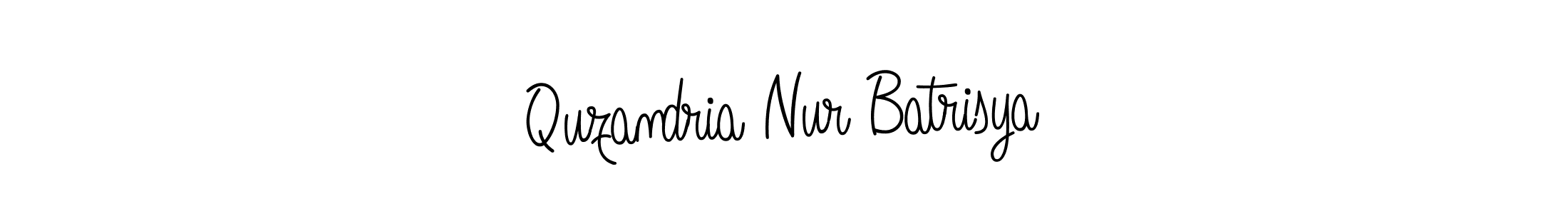 You should practise on your own different ways (Angelique-Rose-font-FFP) to write your name (Quzandria Nur Batrisya) in signature. don't let someone else do it for you. Quzandria Nur Batrisya signature style 5 images and pictures png