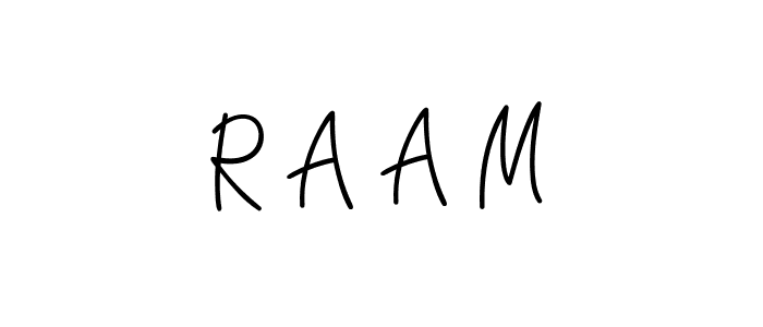 The best way (Angelique-Rose-font-FFP) to make a short signature is to pick only two or three words in your name. The name R A A M include a total of six letters. For converting this name. R A A M signature style 5 images and pictures png