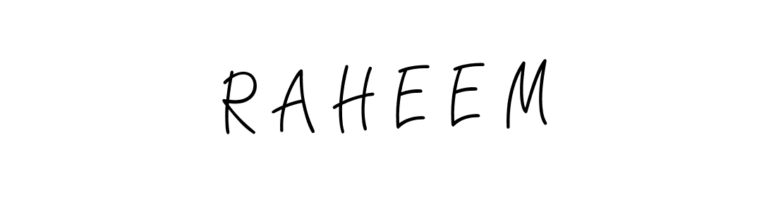 The best way (Angelique-Rose-font-FFP) to make a short signature is to pick only two or three words in your name. The name R A H E E M include a total of six letters. For converting this name. R A H E E M signature style 5 images and pictures png