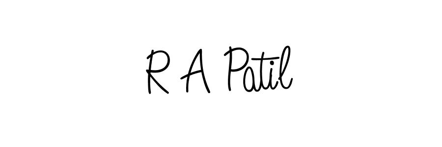 Use a signature maker to create a handwritten signature online. With this signature software, you can design (Angelique-Rose-font-FFP) your own signature for name R A Patil. R A Patil signature style 5 images and pictures png