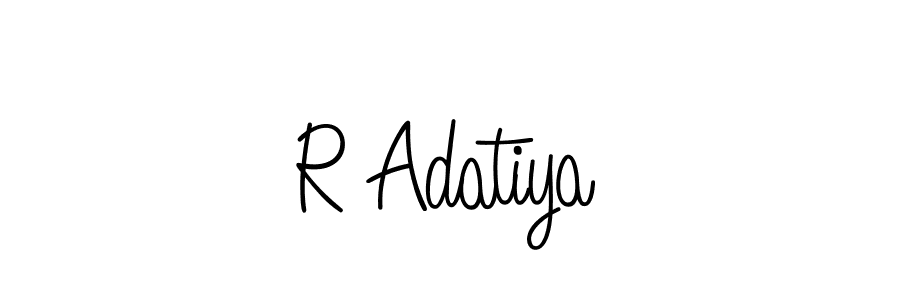 Make a beautiful signature design for name R Adatiya. With this signature (Angelique-Rose-font-FFP) style, you can create a handwritten signature for free. R Adatiya signature style 5 images and pictures png