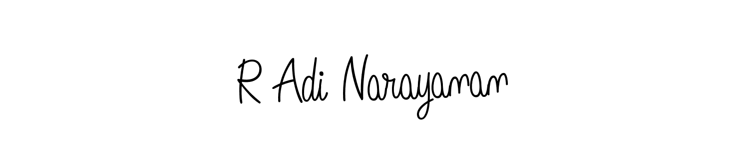 How to make R Adi Narayanan name signature. Use Angelique-Rose-font-FFP style for creating short signs online. This is the latest handwritten sign. R Adi Narayanan signature style 5 images and pictures png