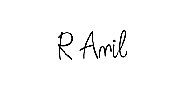 Use a signature maker to create a handwritten signature online. With this signature software, you can design (Angelique-Rose-font-FFP) your own signature for name R Anil. R Anil signature style 5 images and pictures png