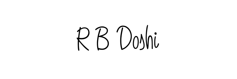 The best way (Angelique-Rose-font-FFP) to make a short signature is to pick only two or three words in your name. The name R B Doshi include a total of six letters. For converting this name. R B Doshi signature style 5 images and pictures png