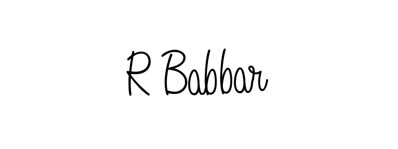 Create a beautiful signature design for name R Babbar. With this signature (Angelique-Rose-font-FFP) fonts, you can make a handwritten signature for free. R Babbar signature style 5 images and pictures png