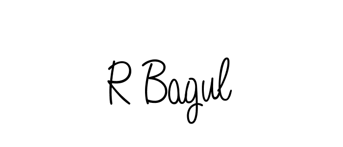 Make a beautiful signature design for name R Bagul. With this signature (Angelique-Rose-font-FFP) style, you can create a handwritten signature for free. R Bagul signature style 5 images and pictures png