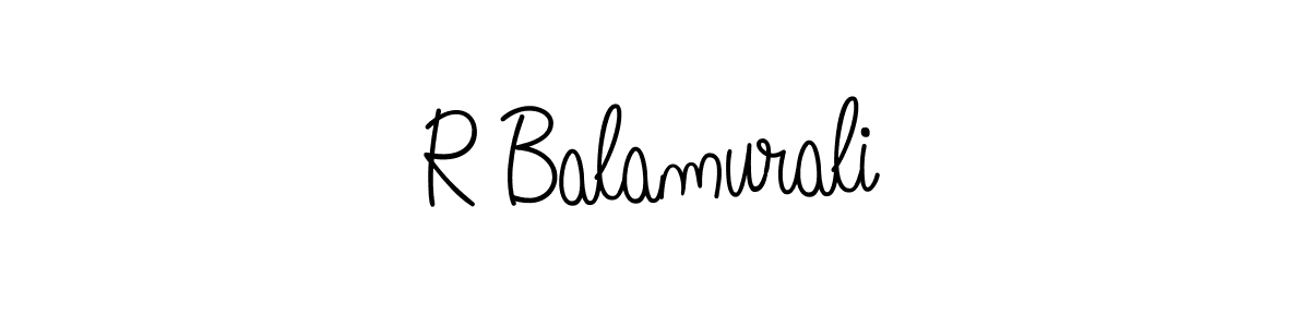 How to make R Balamurali name signature. Use Angelique-Rose-font-FFP style for creating short signs online. This is the latest handwritten sign. R Balamurali signature style 5 images and pictures png