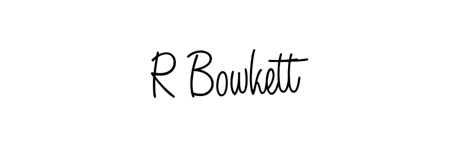 How to make R Bowkett name signature. Use Angelique-Rose-font-FFP style for creating short signs online. This is the latest handwritten sign. R Bowkett signature style 5 images and pictures png