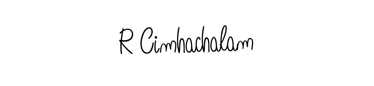 How to make R Cimhachalam name signature. Use Angelique-Rose-font-FFP style for creating short signs online. This is the latest handwritten sign. R Cimhachalam signature style 5 images and pictures png