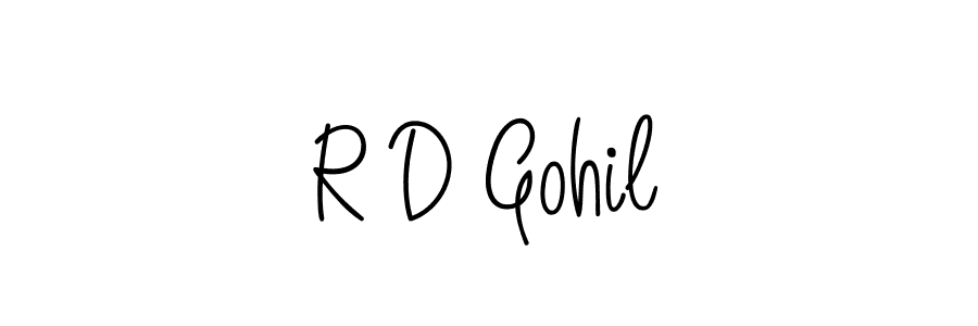 Create a beautiful signature design for name R D Gohil. With this signature (Angelique-Rose-font-FFP) fonts, you can make a handwritten signature for free. R D Gohil signature style 5 images and pictures png