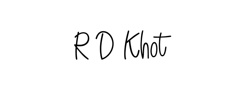 You should practise on your own different ways (Angelique-Rose-font-FFP) to write your name (R D Khot) in signature. don't let someone else do it for you. R D Khot signature style 5 images and pictures png