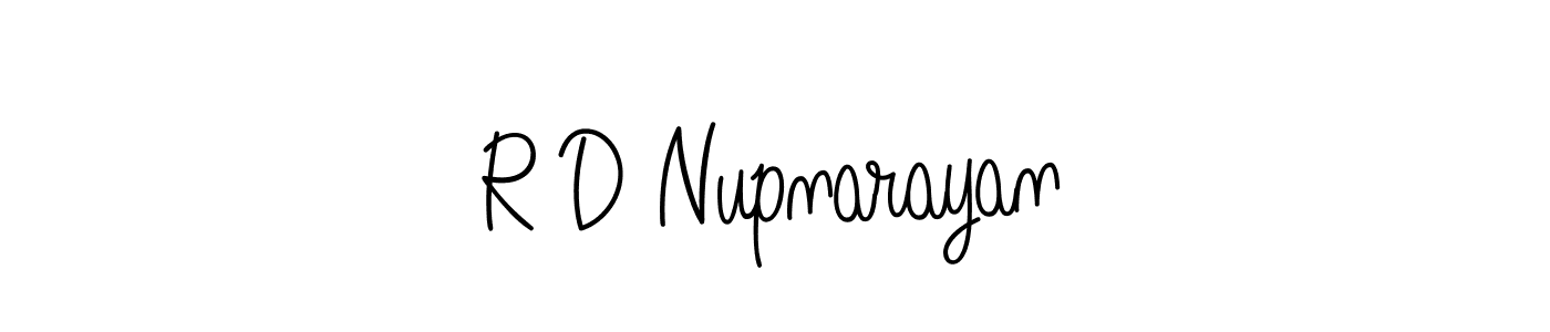 The best way (Angelique-Rose-font-FFP) to make a short signature is to pick only two or three words in your name. The name R D Nupnarayan include a total of six letters. For converting this name. R D Nupnarayan signature style 5 images and pictures png