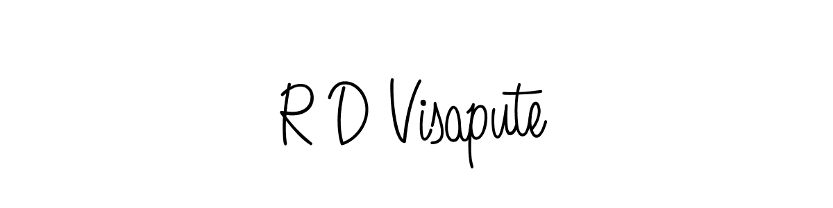 Make a beautiful signature design for name R D Visapute. With this signature (Angelique-Rose-font-FFP) style, you can create a handwritten signature for free. R D Visapute signature style 5 images and pictures png