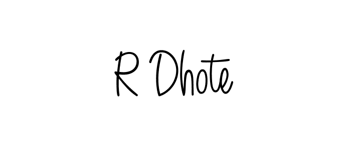 Design your own signature with our free online signature maker. With this signature software, you can create a handwritten (Angelique-Rose-font-FFP) signature for name R Dhote. R Dhote signature style 5 images and pictures png