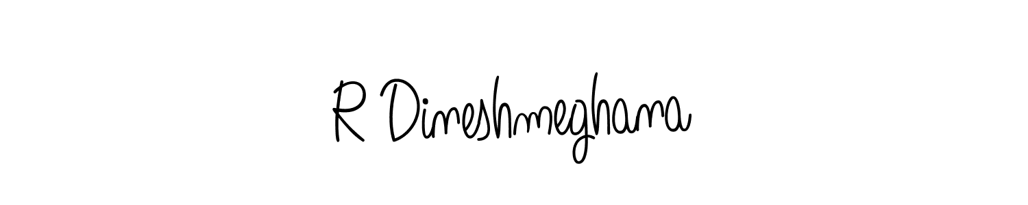 Create a beautiful signature design for name R Dineshmeghana. With this signature (Angelique-Rose-font-FFP) fonts, you can make a handwritten signature for free. R Dineshmeghana signature style 5 images and pictures png