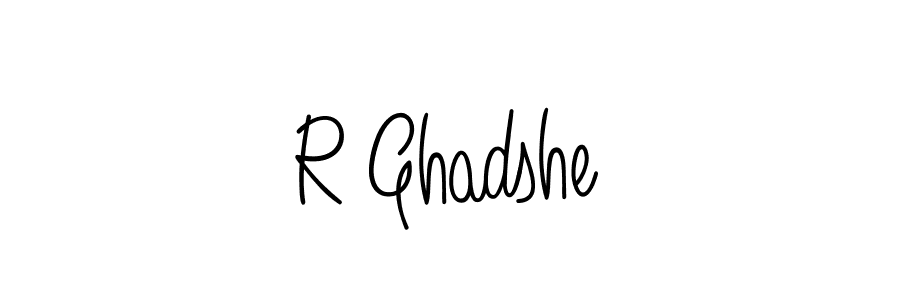 if you are searching for the best signature style for your name R Ghadshe. so please give up your signature search. here we have designed multiple signature styles  using Angelique-Rose-font-FFP. R Ghadshe signature style 5 images and pictures png