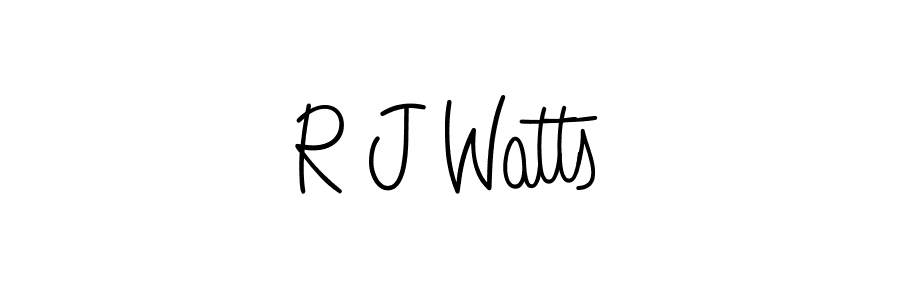 How to make R J Watts name signature. Use Angelique-Rose-font-FFP style for creating short signs online. This is the latest handwritten sign. R J Watts signature style 5 images and pictures png