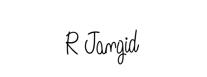 Design your own signature with our free online signature maker. With this signature software, you can create a handwritten (Angelique-Rose-font-FFP) signature for name R Jangid. R Jangid signature style 5 images and pictures png