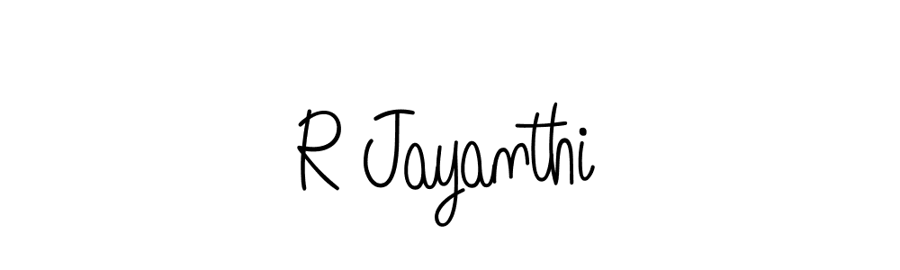 Create a beautiful signature design for name R Jayanthi. With this signature (Angelique-Rose-font-FFP) fonts, you can make a handwritten signature for free. R Jayanthi signature style 5 images and pictures png