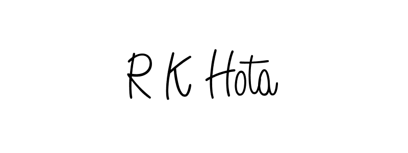 Use a signature maker to create a handwritten signature online. With this signature software, you can design (Angelique-Rose-font-FFP) your own signature for name R K Hota. R K Hota signature style 5 images and pictures png