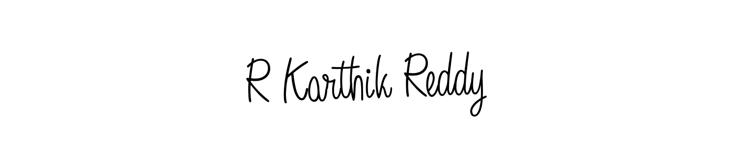 Create a beautiful signature design for name R Karthik Reddy. With this signature (Angelique-Rose-font-FFP) fonts, you can make a handwritten signature for free. R Karthik Reddy signature style 5 images and pictures png