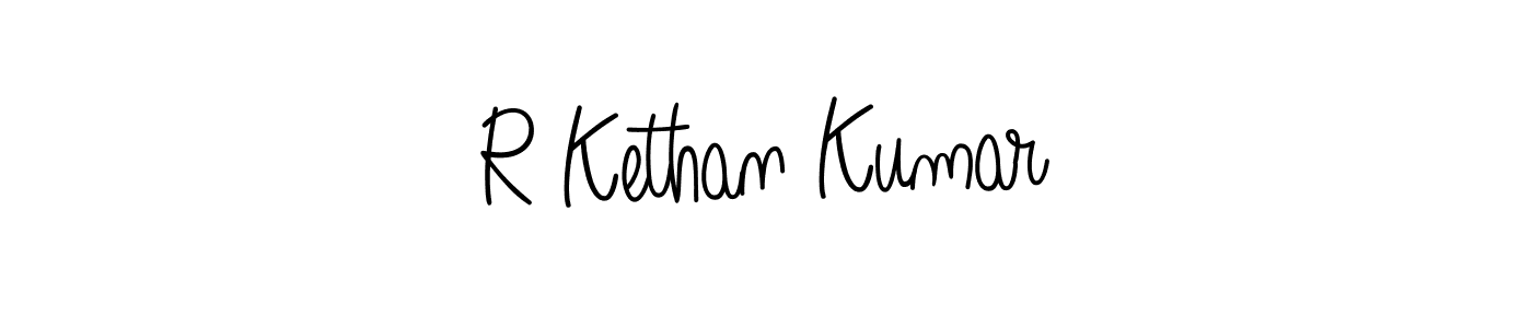 How to make R Kethan Kumar name signature. Use Angelique-Rose-font-FFP style for creating short signs online. This is the latest handwritten sign. R Kethan Kumar signature style 5 images and pictures png