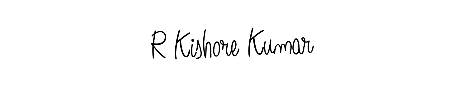 Design your own signature with our free online signature maker. With this signature software, you can create a handwritten (Angelique-Rose-font-FFP) signature for name R Kishore Kumar. R Kishore Kumar signature style 5 images and pictures png