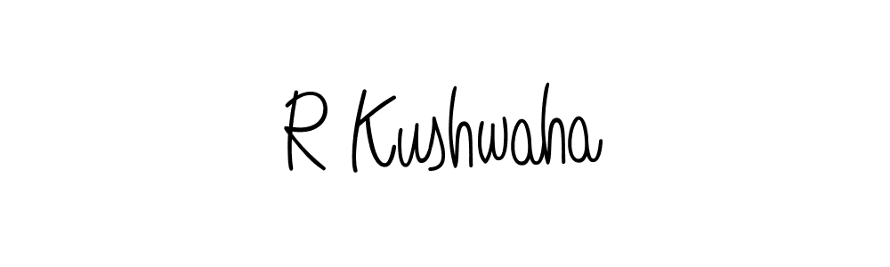 You should practise on your own different ways (Angelique-Rose-font-FFP) to write your name (R Kushwaha) in signature. don't let someone else do it for you. R Kushwaha signature style 5 images and pictures png