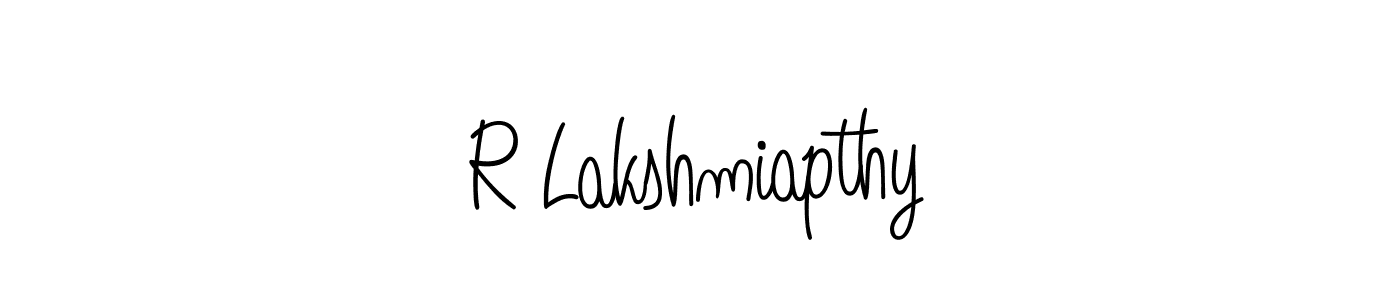 Create a beautiful signature design for name R Lakshmiapthy. With this signature (Angelique-Rose-font-FFP) fonts, you can make a handwritten signature for free. R Lakshmiapthy signature style 5 images and pictures png