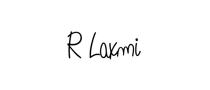 Make a beautiful signature design for name R Laxmi. With this signature (Angelique-Rose-font-FFP) style, you can create a handwritten signature for free. R Laxmi signature style 5 images and pictures png