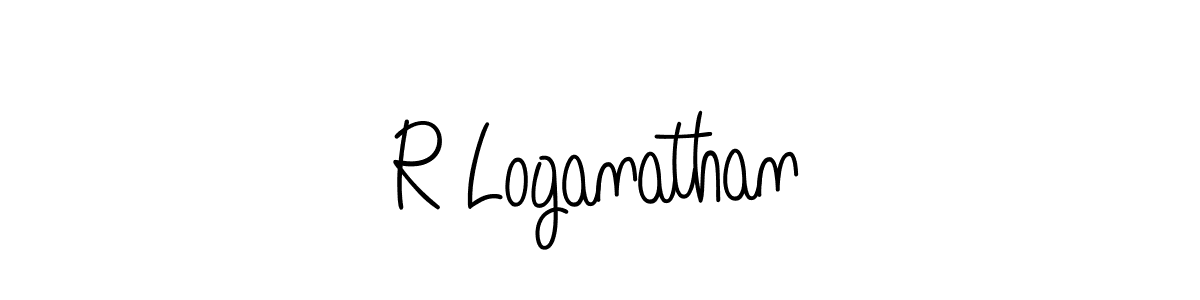 How to make R Loganathan name signature. Use Angelique-Rose-font-FFP style for creating short signs online. This is the latest handwritten sign. R Loganathan signature style 5 images and pictures png