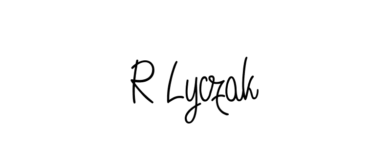 You should practise on your own different ways (Angelique-Rose-font-FFP) to write your name (R Lyczak) in signature. don't let someone else do it for you. R Lyczak signature style 5 images and pictures png