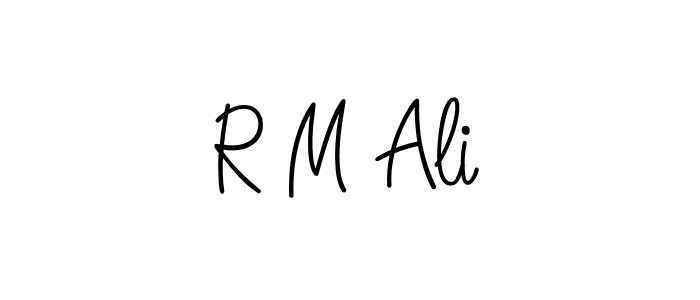 How to make R M Ali name signature. Use Angelique-Rose-font-FFP style for creating short signs online. This is the latest handwritten sign. R M Ali signature style 5 images and pictures png