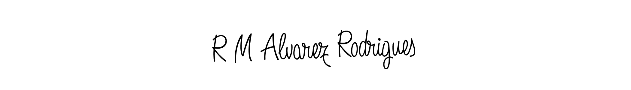 The best way (Angelique-Rose-font-FFP) to make a short signature is to pick only two or three words in your name. The name R M Alvarez Rodrigues include a total of six letters. For converting this name. R M Alvarez Rodrigues signature style 5 images and pictures png
