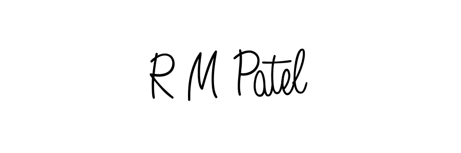 The best way (Angelique-Rose-font-FFP) to make a short signature is to pick only two or three words in your name. The name R M Patel include a total of six letters. For converting this name. R M Patel signature style 5 images and pictures png