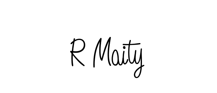 You should practise on your own different ways (Angelique-Rose-font-FFP) to write your name (R Maity) in signature. don't let someone else do it for you. R Maity signature style 5 images and pictures png