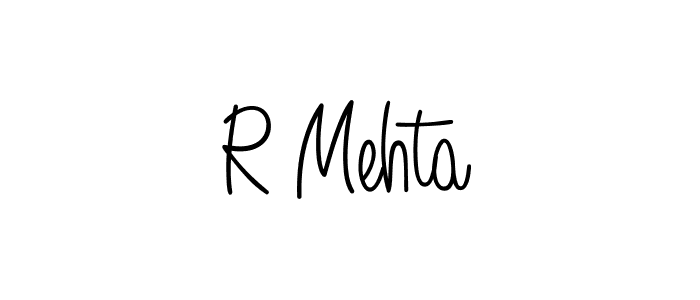 The best way (Angelique-Rose-font-FFP) to make a short signature is to pick only two or three words in your name. The name R Mehta include a total of six letters. For converting this name. R Mehta signature style 5 images and pictures png