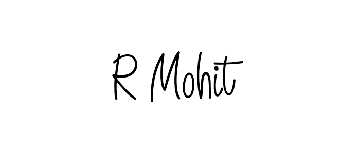 The best way (Angelique-Rose-font-FFP) to make a short signature is to pick only two or three words in your name. The name R Mohit include a total of six letters. For converting this name. R Mohit signature style 5 images and pictures png