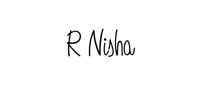 How to make R Nisha signature? Angelique-Rose-font-FFP is a professional autograph style. Create handwritten signature for R Nisha name. R Nisha signature style 5 images and pictures png